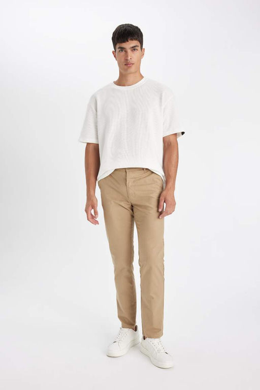 Прямые брюки-чинос из парусины - Defacto фото 2