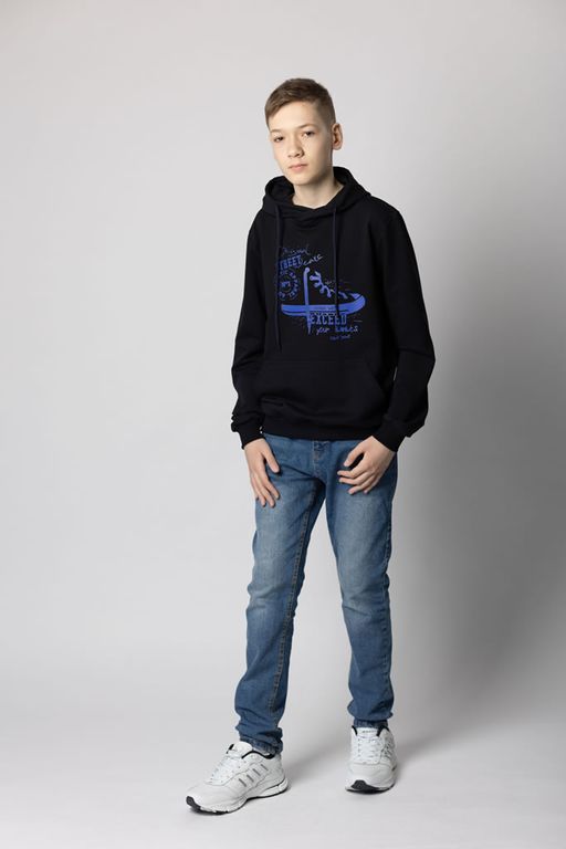 Худи мужское М-1104: Тёмно-синий - Relay фото 2