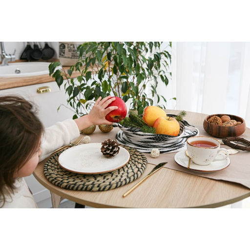 Цена за 5 шт. Салфетка сервировочная на стол Доляна «Солнце», d=30 см, цвет чёрный