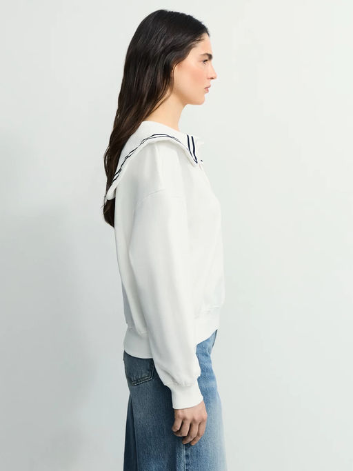 Толстовка из хлопка с отложным воротником / Zarina  фото 5