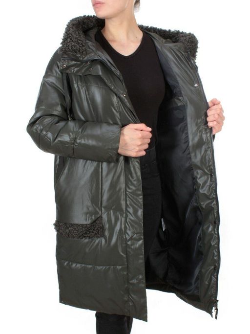 21-985 DARK GREEN Пальто зимнее женское AIKESDFRS (200 гр. холлофайбера) - Fashion фото 8