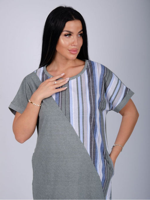 Платье Аморе 2 полоса, трикотаж - Малина фото 4