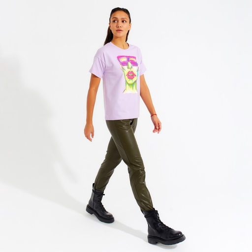 Футболка женская MINAKU "Girl" цвет лиловый, р-р 48