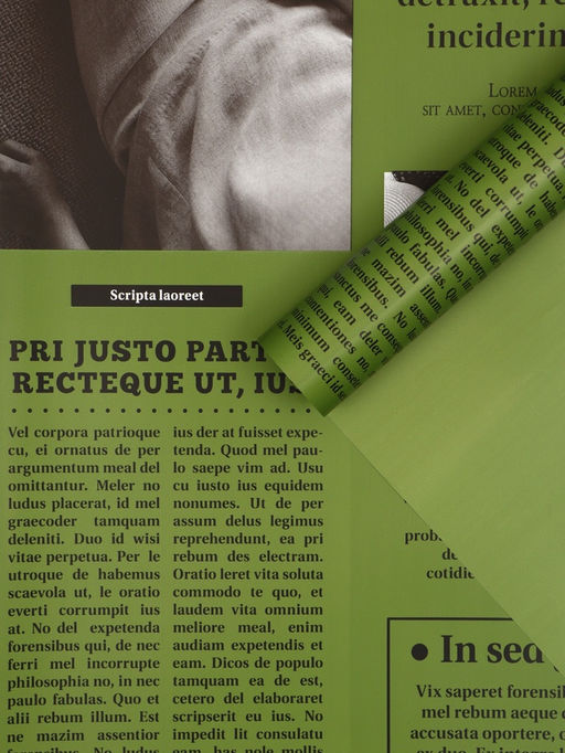Цена за 15 шт. Плёнка флористическая «Газета любви», травянной, 65 мкм, 50×57±1 см