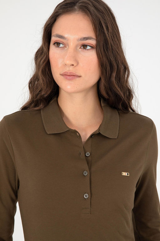 Женский базовый свитшот цвета хаки Неожиданная скидка в корзине - U.s. polo assn фото 2