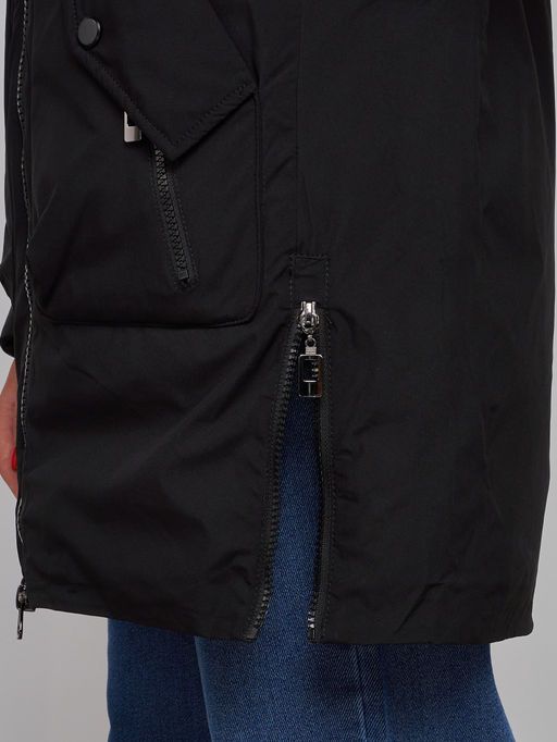 Зимняя женская куртка молодежная с капюшоном черного цвета 58622Ch - RoccaManer фото 15