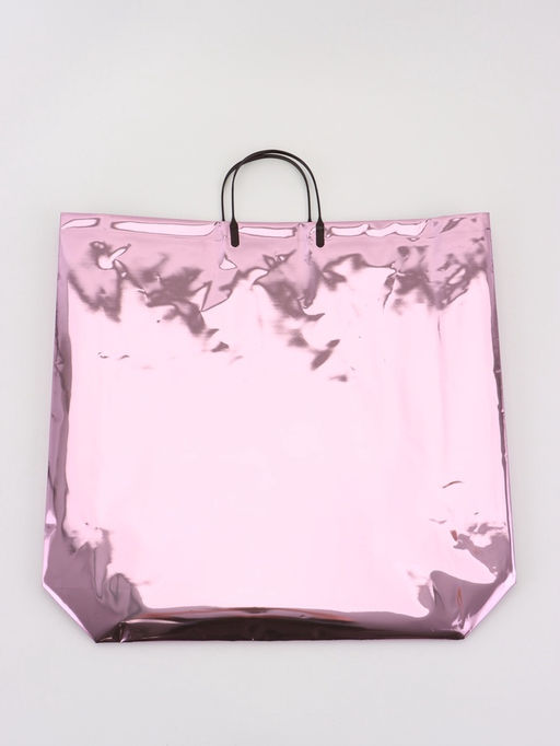 Пакет подарочный ПВХ, голография, розовый, пластиковая ручка, 50×42×12 см