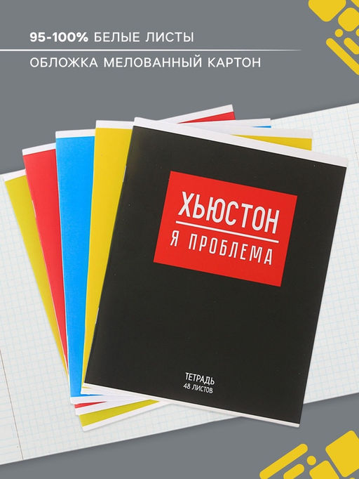 Цена за 10 шт. Тетрадь 48 листов в клетку, Calligrata Надпись, МИКС  фото 2