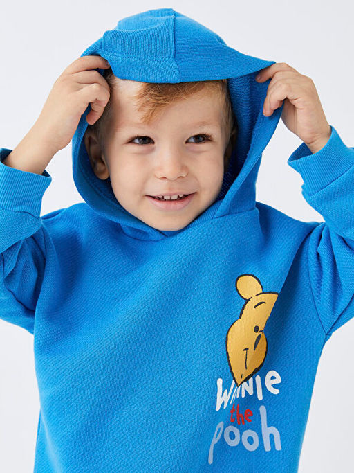 Uzun Kollu Winnie the Pooh Bask?l? Erkek Bebek Hoodie - Waikiki фото 3
