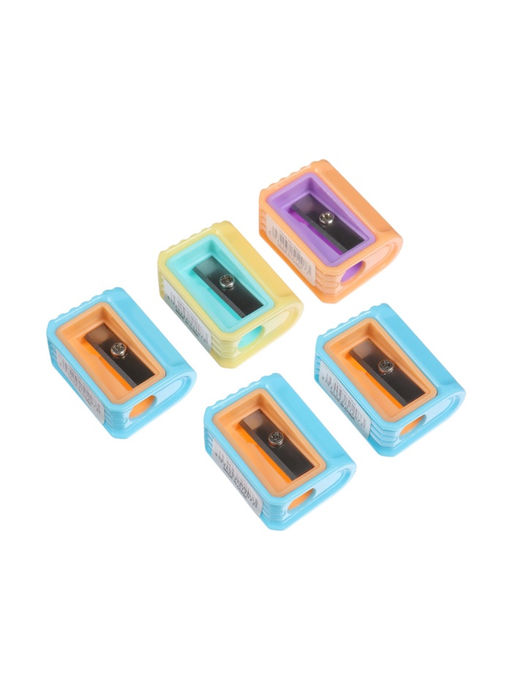 Набор точилок «Пастель», 5 штук, ребристая, МИКС