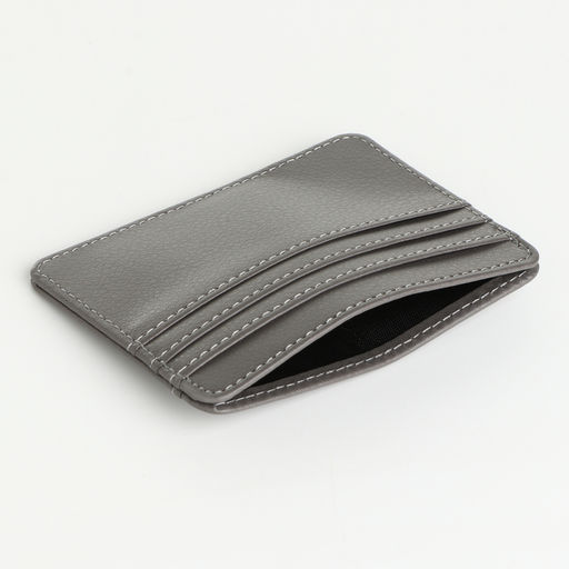 Картхолдер, на 3 карты, отделение для купюр, серый