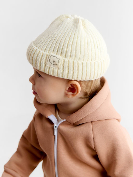 Шапка детская «Крошка Я», размер 44-46 см, молочная