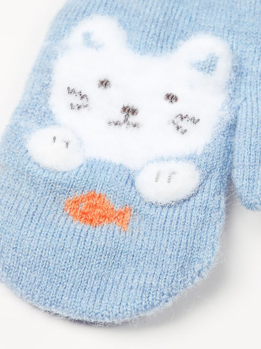 Варежки детские на шнурке Kim Lin - Соль&перец фото 3