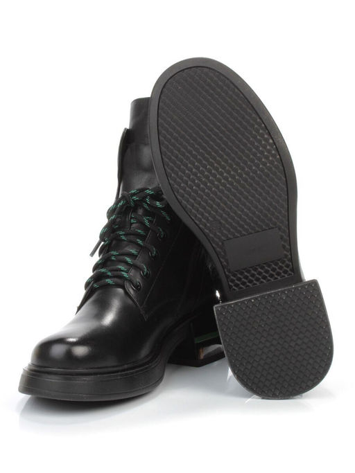 01-P514-4 BLACK/GREEN Ботинки демисезонные женские (натуральная кожа, байка) - Фабричный китай фото 15