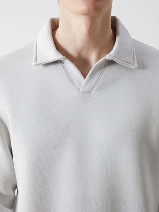 Polo Yaka Uzun Kollu Erkek Sweatshirt