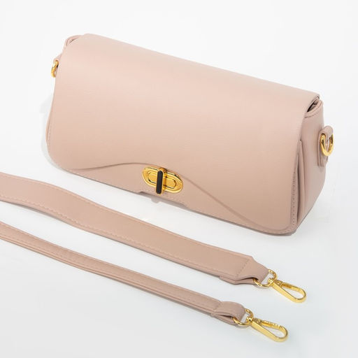 Сумка-мессенджер на клапане, длинный ремень, цвет розовый - Simaland фото 3