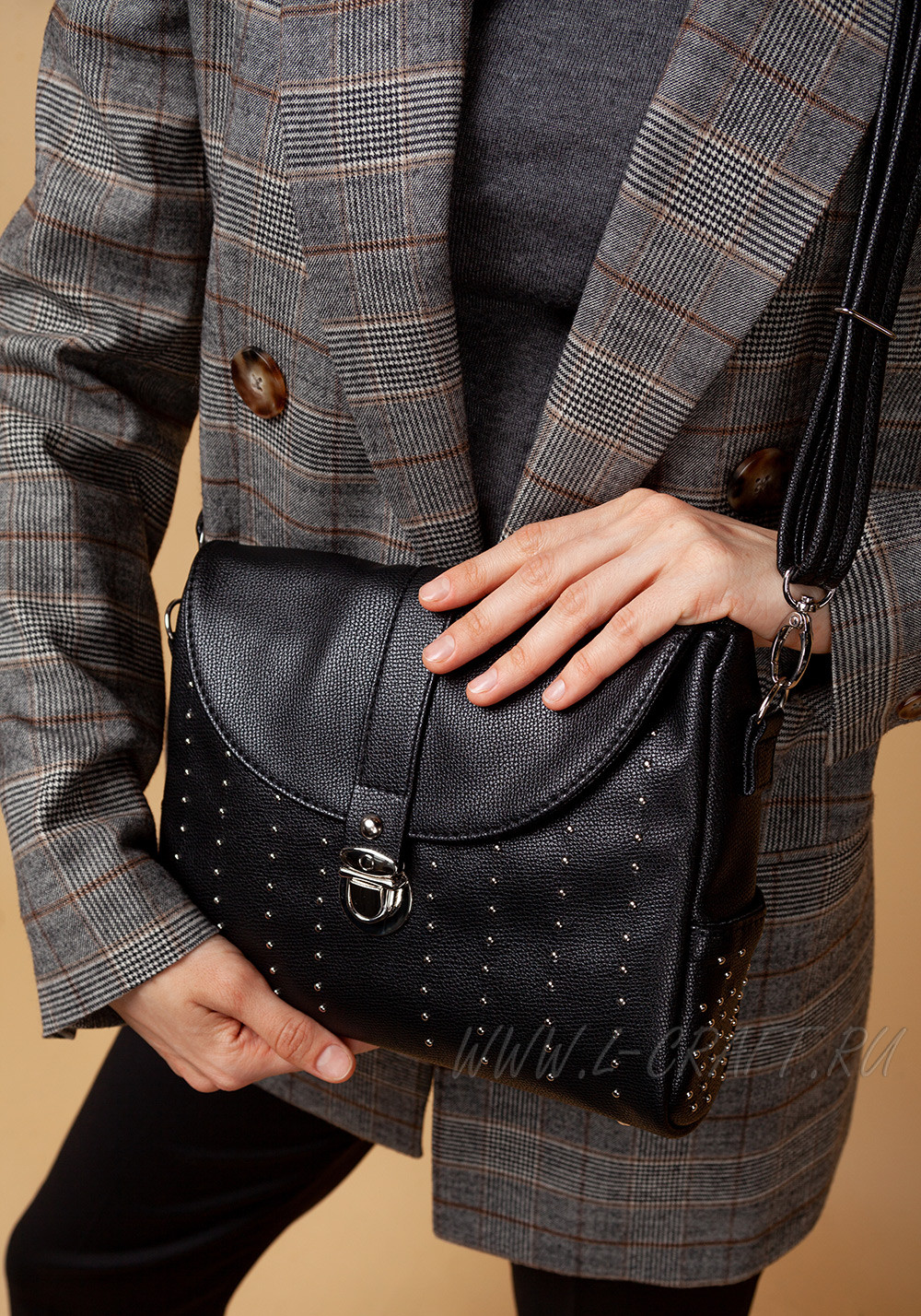 Сумка Модель №1285 | кожзам | гладкий | черный | Р831-1 | 25600 - L-craft фото 7