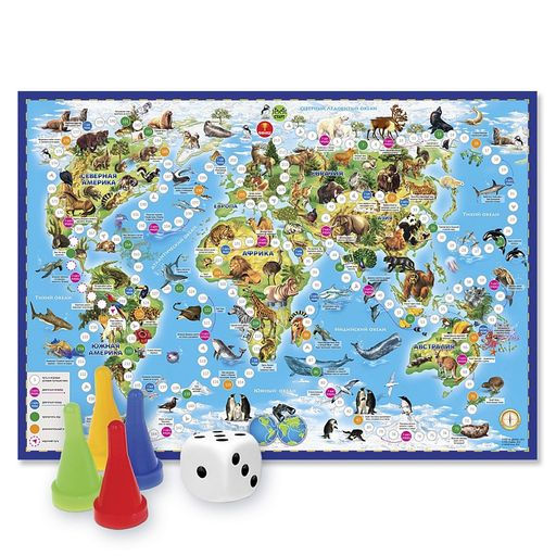 ГеоДом. Игра-ходилка Животный мир земли с фишками /200 - Нескучные игры фото 2