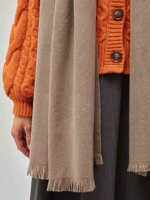 в составе шерсть Большой, мягкий, теплый двусторонний меланжевый однотонный палантин - Tantino фото 3