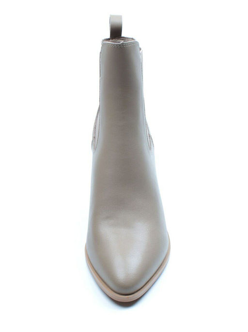 01-PCT168-2 DK.BEIGE Ботинки Челси демисезонные женские (натуральная кожа, байка)