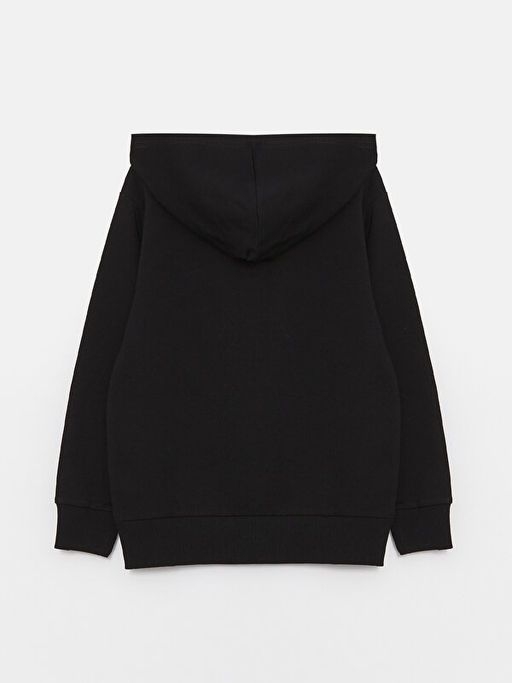 Bask?l? Uzun Kollu Erkek ?ocuk Hoodie