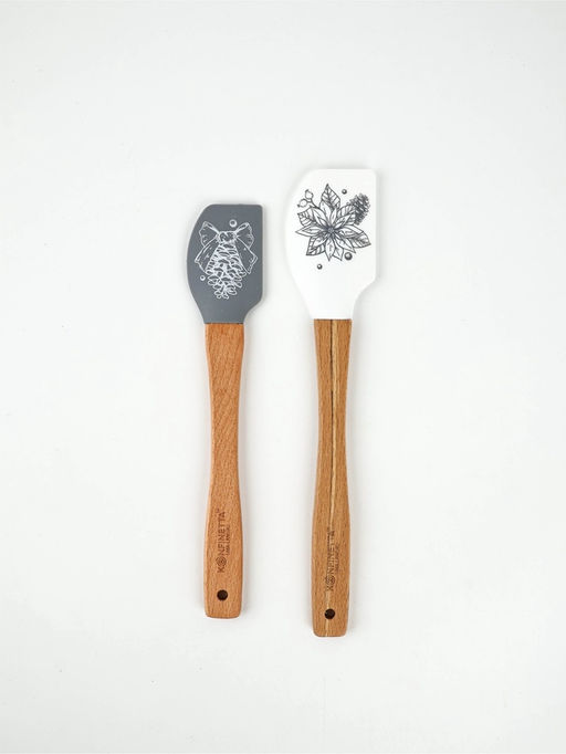 Лопатки силиконовые «Новогоднего настроения», 26×5 см, 23.3×4.3 см, 2 шт.