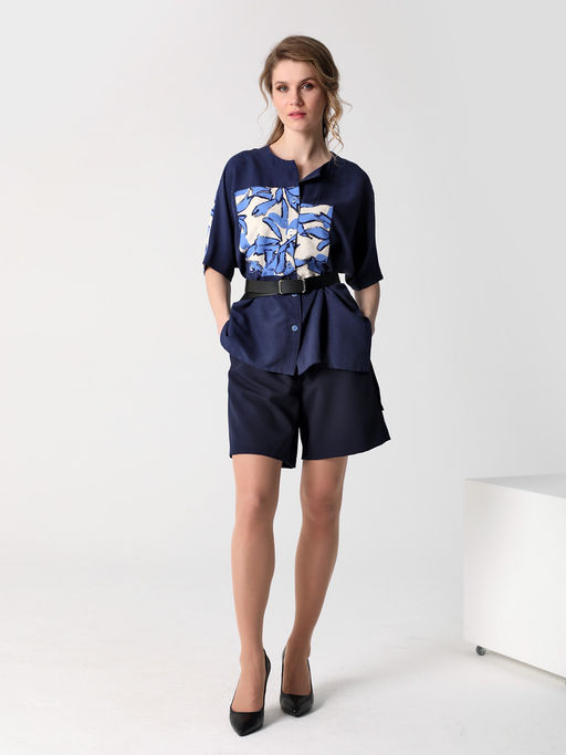 25235 Блуза т.синий