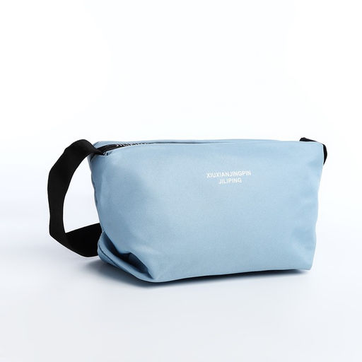 Сумка молодёжная на молнии, цвет голубой - Simaland фото 3