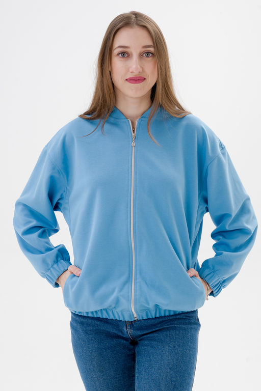 Бомбер из коттон фита небесный макси - Амадэль фото 10