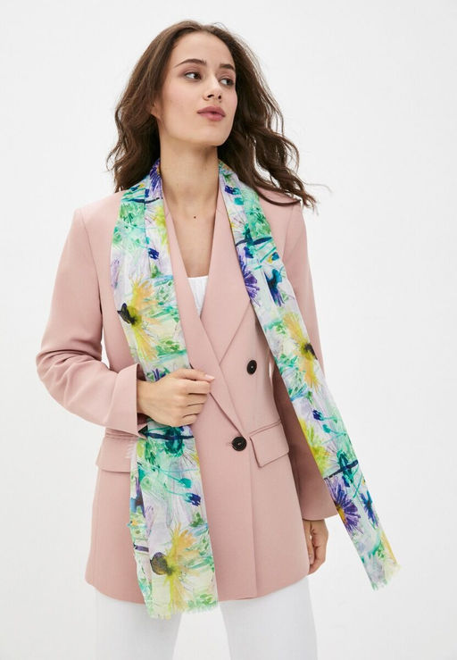 Палантин из вискозы с акварельным принтом - Модные истории фото 2