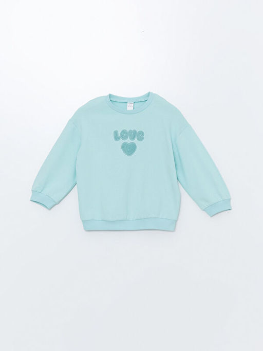 Bisiklet Yaka Uzun Kollu Bask?l? K?z Bebek Sweatshirt - Waikiki фото 2