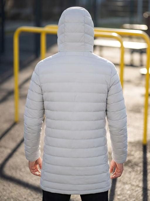 Куртка мужская удлинённая стёганая с капюшоном и графеновой подкладкой утеплитель тинсулейт - Valianly фото 95