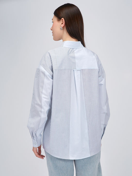 Рубашка полоса OD-918-1 серо-голубая - Tantino фото 24