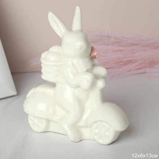 Цена за 1 шт. Фигурка Кролик на велосипеди 13 см / RD-708 /уп 72/Пасха - Галеонтрейд фото 2