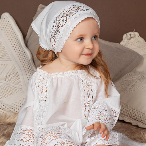 Крестильный набор с пеленкой и косынкой "Екатерина"