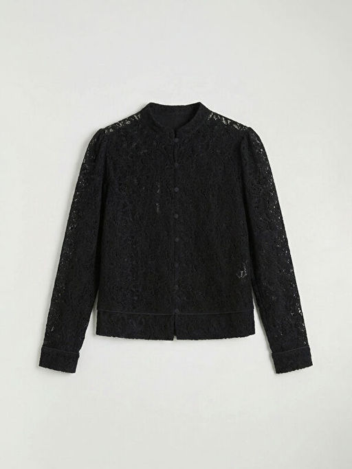 Hakim Yaka Dantelli Bluz