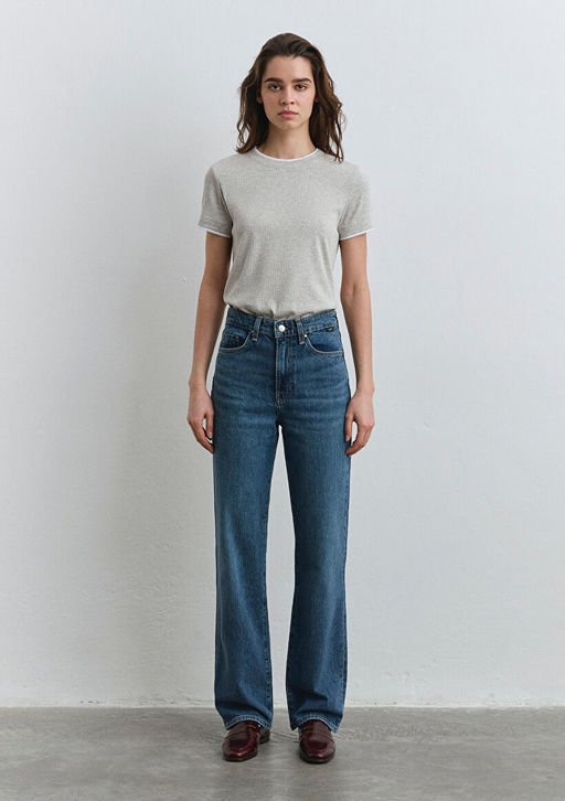 Sky Classic Denim Puslu Koyu Mavi Jean Pantolon