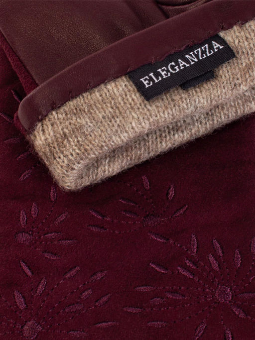 Перчатки женские ш+каш. IS00190 bordo - Eleganzza фото 7