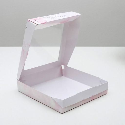 Цена за 5 шт. Кондитерская упаковка, коробка с ламинацией «Улыбнись», 20×20×4 см