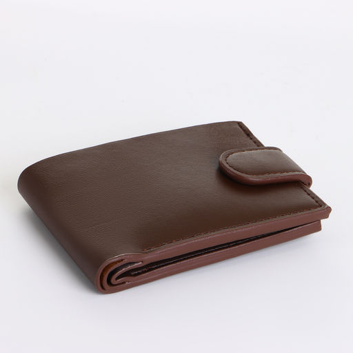 Портмоне мужское, на кнопке, коричневое