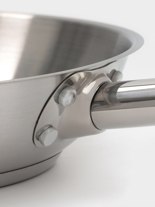 Сковорода Hanna Knövell, d=28 см, h=6 см, толщина стенки 0.6 мм, индукция, дно al+fe+al, нержавеющая сталь, серебристая