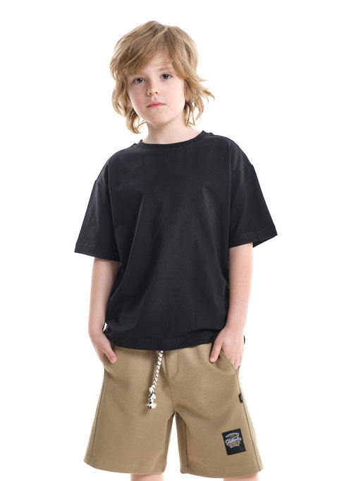 Футболка хлопок подросткам для школы 22-7626 черный - Mini maxi фото 7