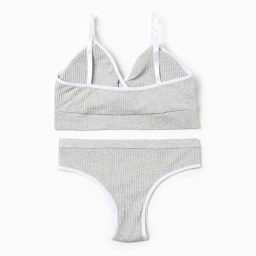 Комплект нижнего белья женский (топ, трусы) Collorista, серый, размер 44-46