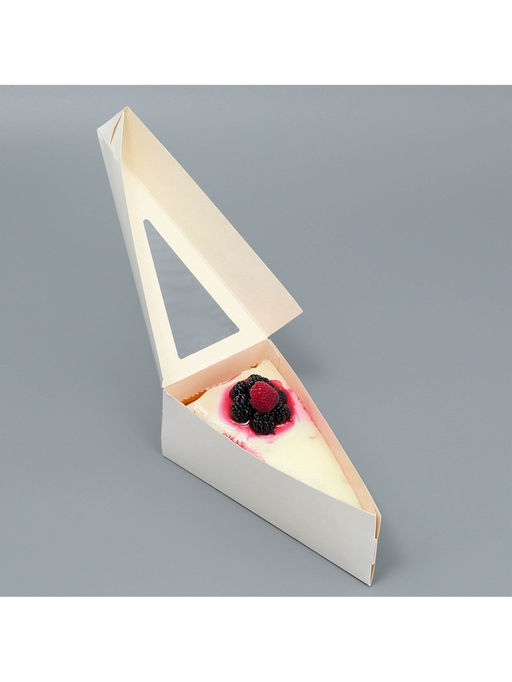 Цена за 10 шт. Коробка для торта с окном, кондитерская упаковка «Белая» 16 х 6 х 8 см