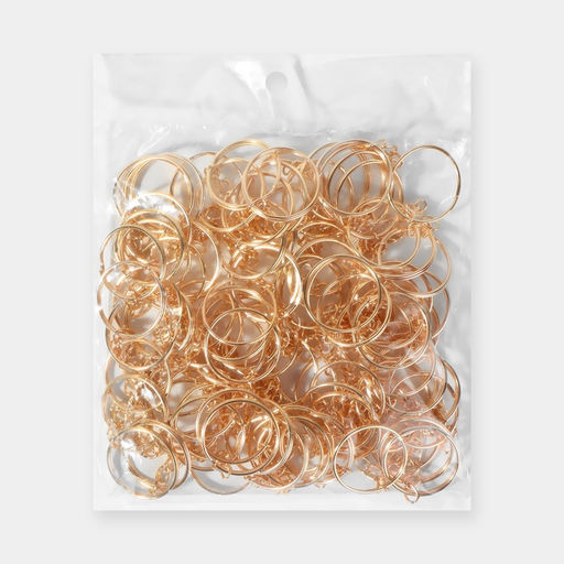 Основа для брелока d25мм с цепочкой набор 100 шт металл золотой