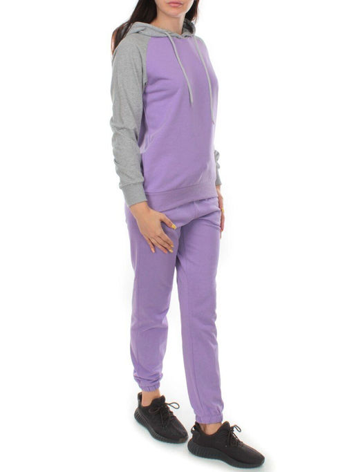 NOE103 VIOLET/GRAY Костюм спортивный женский (хлопок 90%, полиэстер 10%) - Fashion фото 2