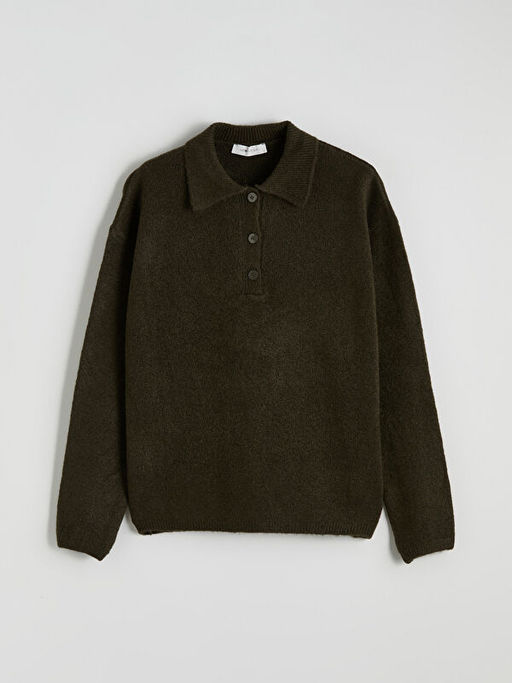 Polo Yaka Kad?n Triko Kazak