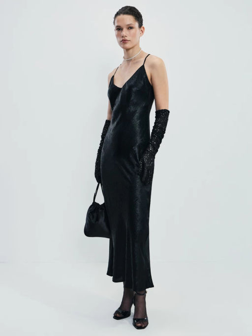 Платье миди из блестящей ткани / Zarina  фото 3