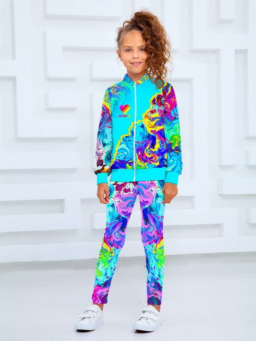 Толстовка "Краски",бирюзовый