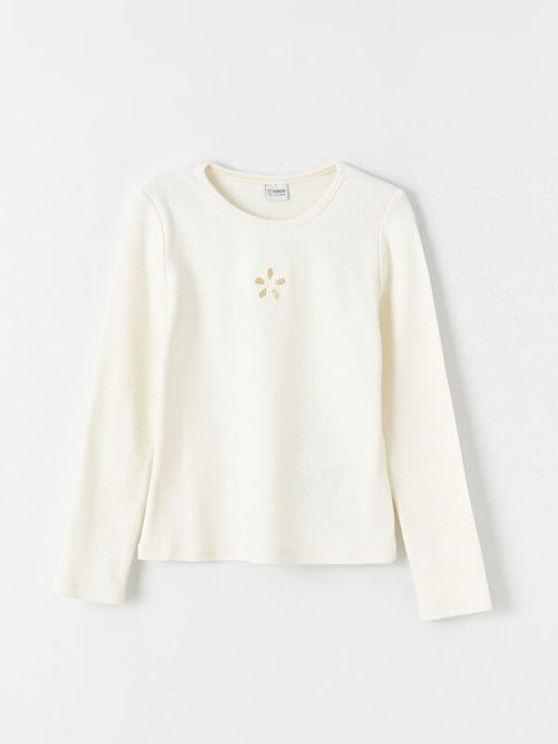 Bisiklet Yaka Uzun Kollu K?z ?ocuk Ti??rt ve Tayt - Waikiki фото 2